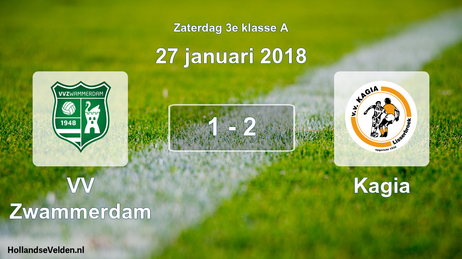 Total number of matches played: VV Zwammerdam - Kagia 1 - 2 (27 January 2018)