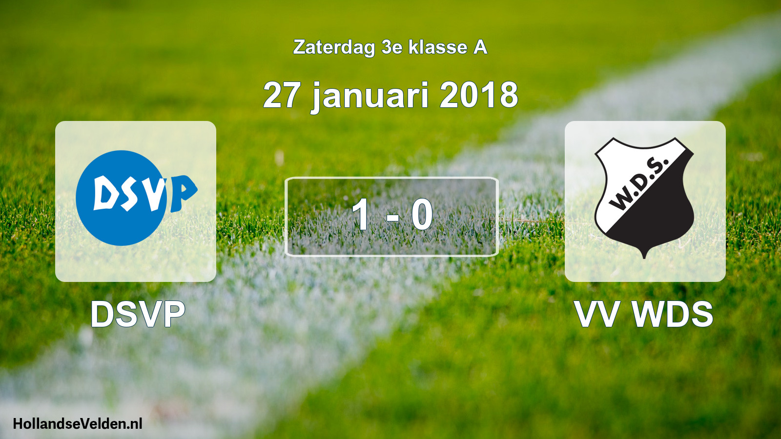 Total number of matches played: DSVP - VV WDS 1 - 0 (27 January 2018)
