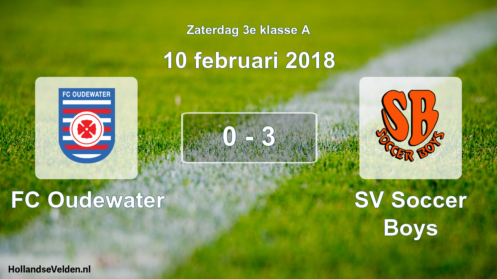 Total number of matches played: FC Oudewater - SV Soccer Boys 0 - 3 (10 February 2018)