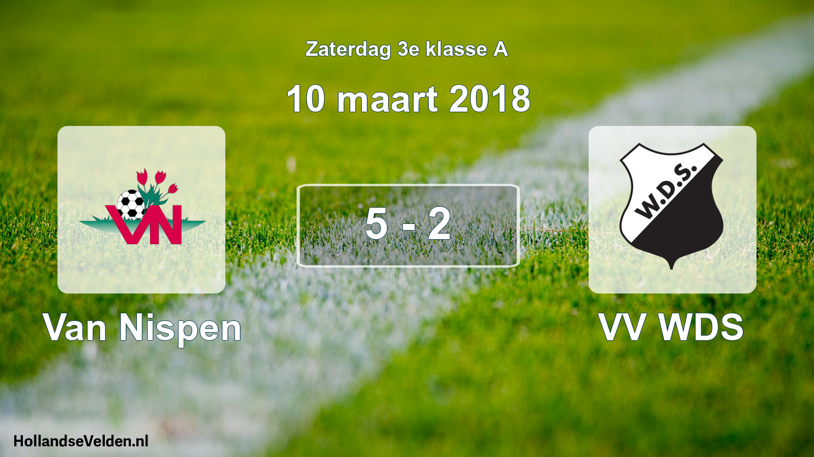 Total number of matches played: Van Nispen - VV WDS 5 - 2 (10 March 2018)
