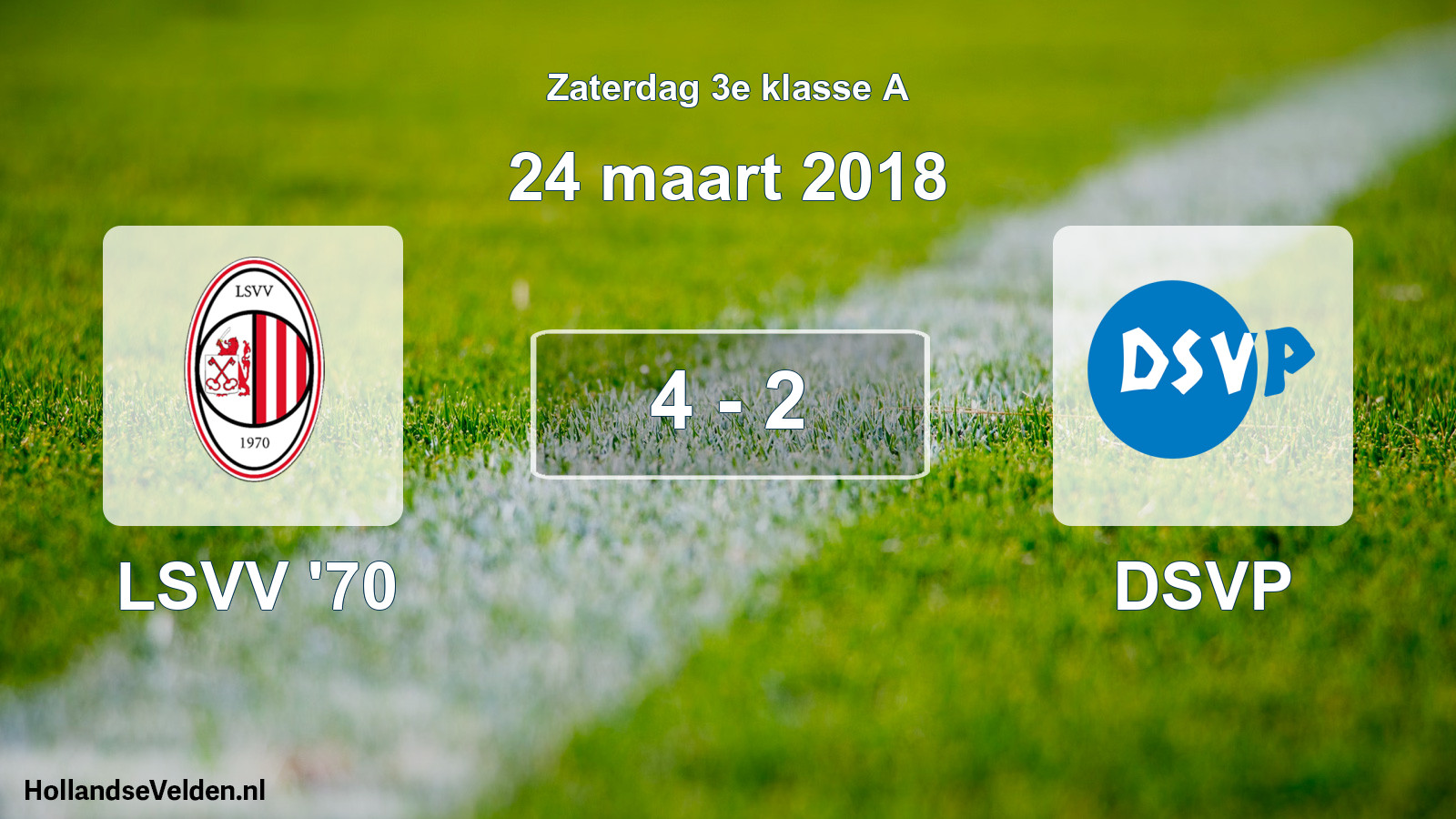 Total number of matches played: LSVV '70 - DSVP 4 - 2 (24 March 2018)