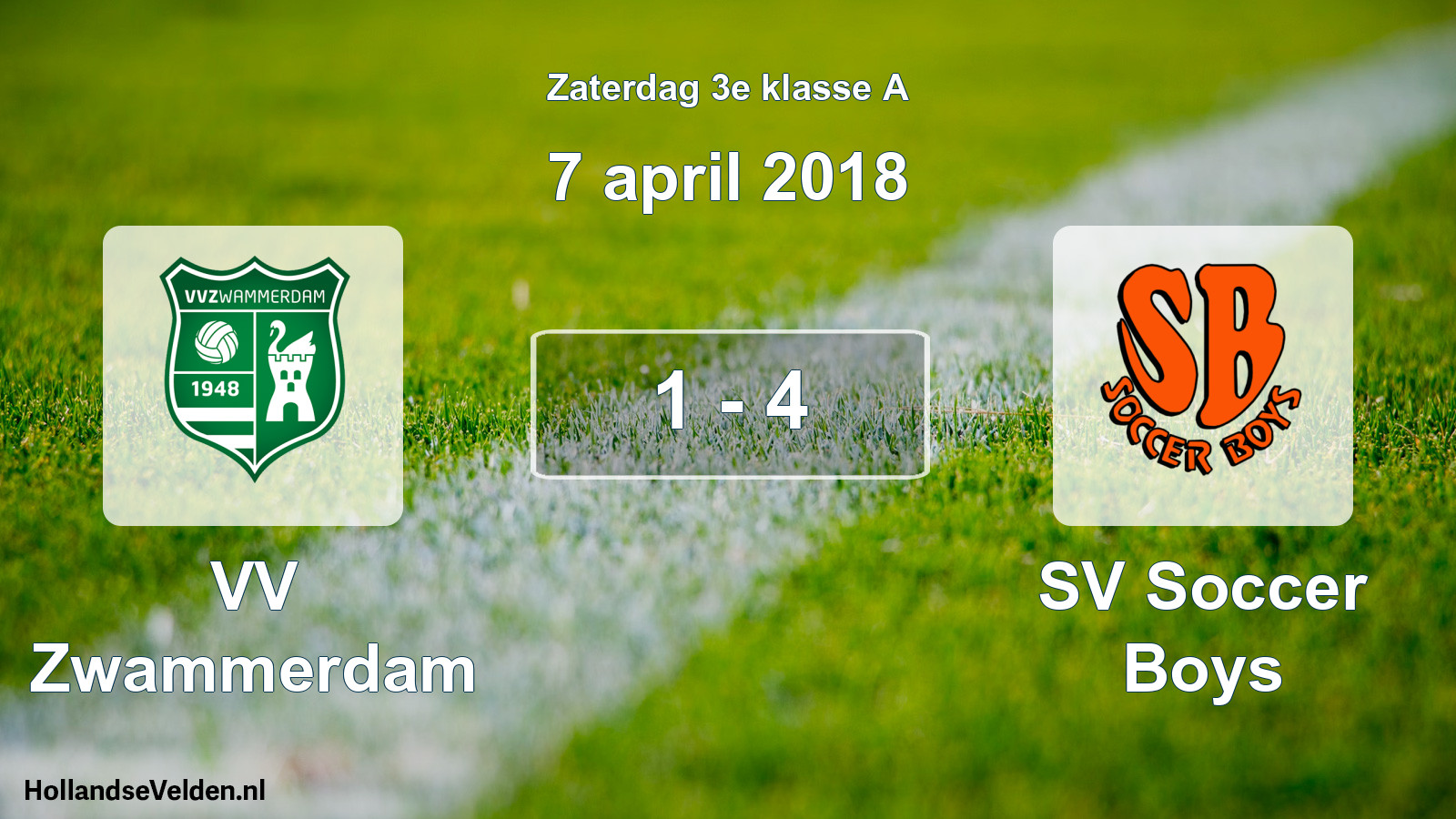 Total number of matches played: VV Zwammerdam - SV Soccer Boys 1 - 4 (7 April 2018)