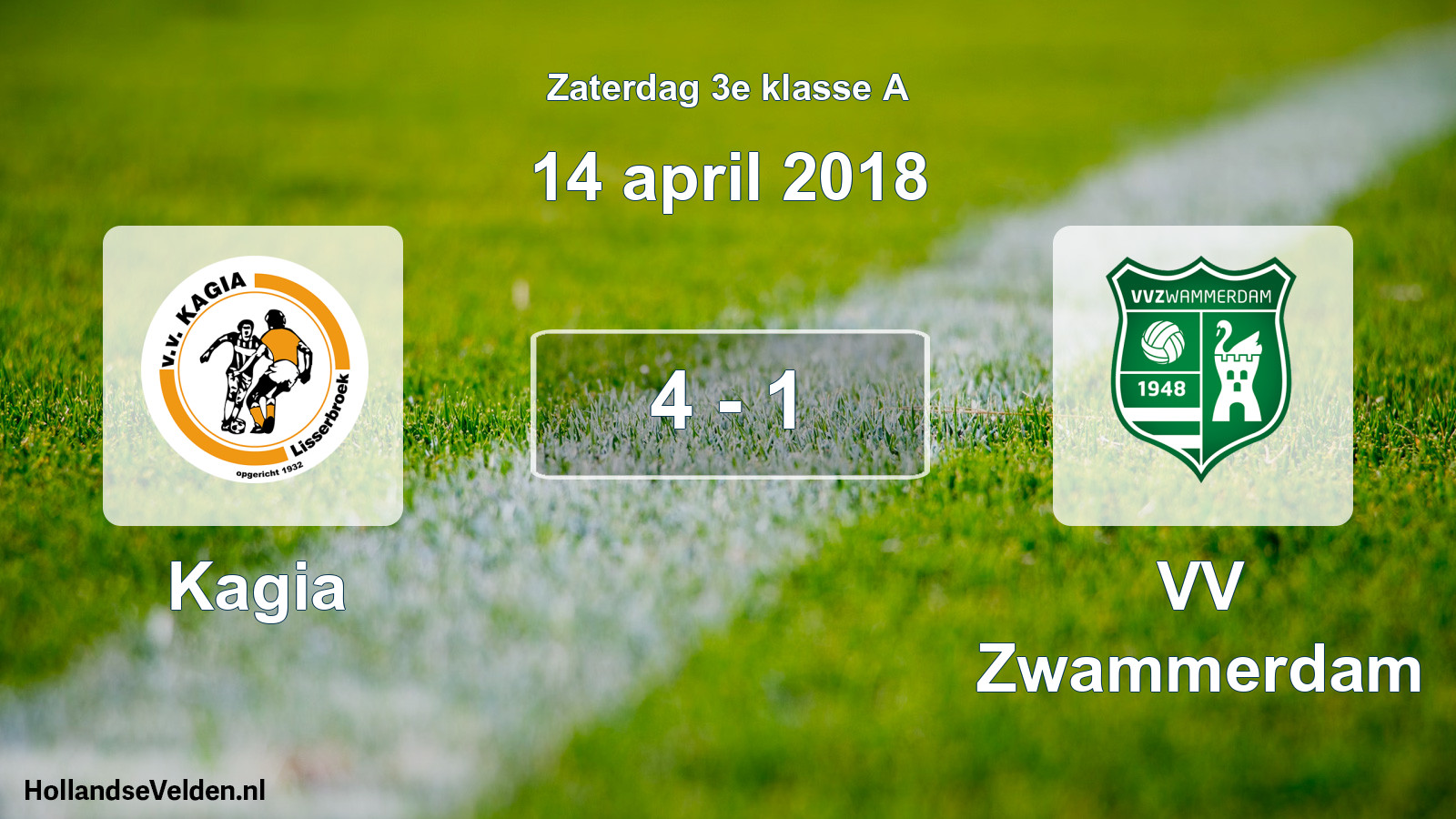 Total number of matches played: Kagia - VV Zwammerdam 4 - 1 (14 April 2018)