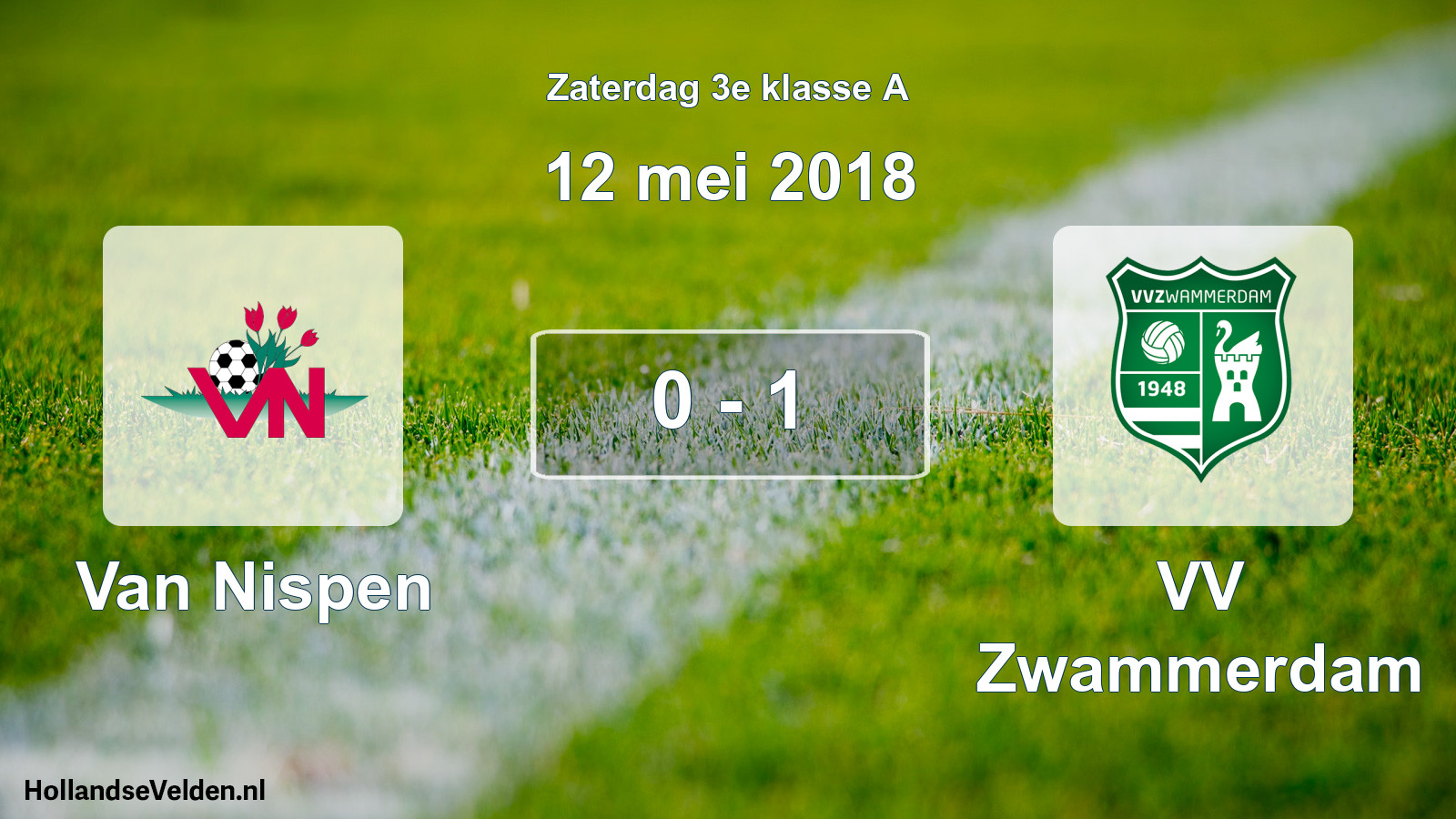 Total number of matches played: Van Nispen - VV Zwammerdam 0 - 1 (12 May 2018)