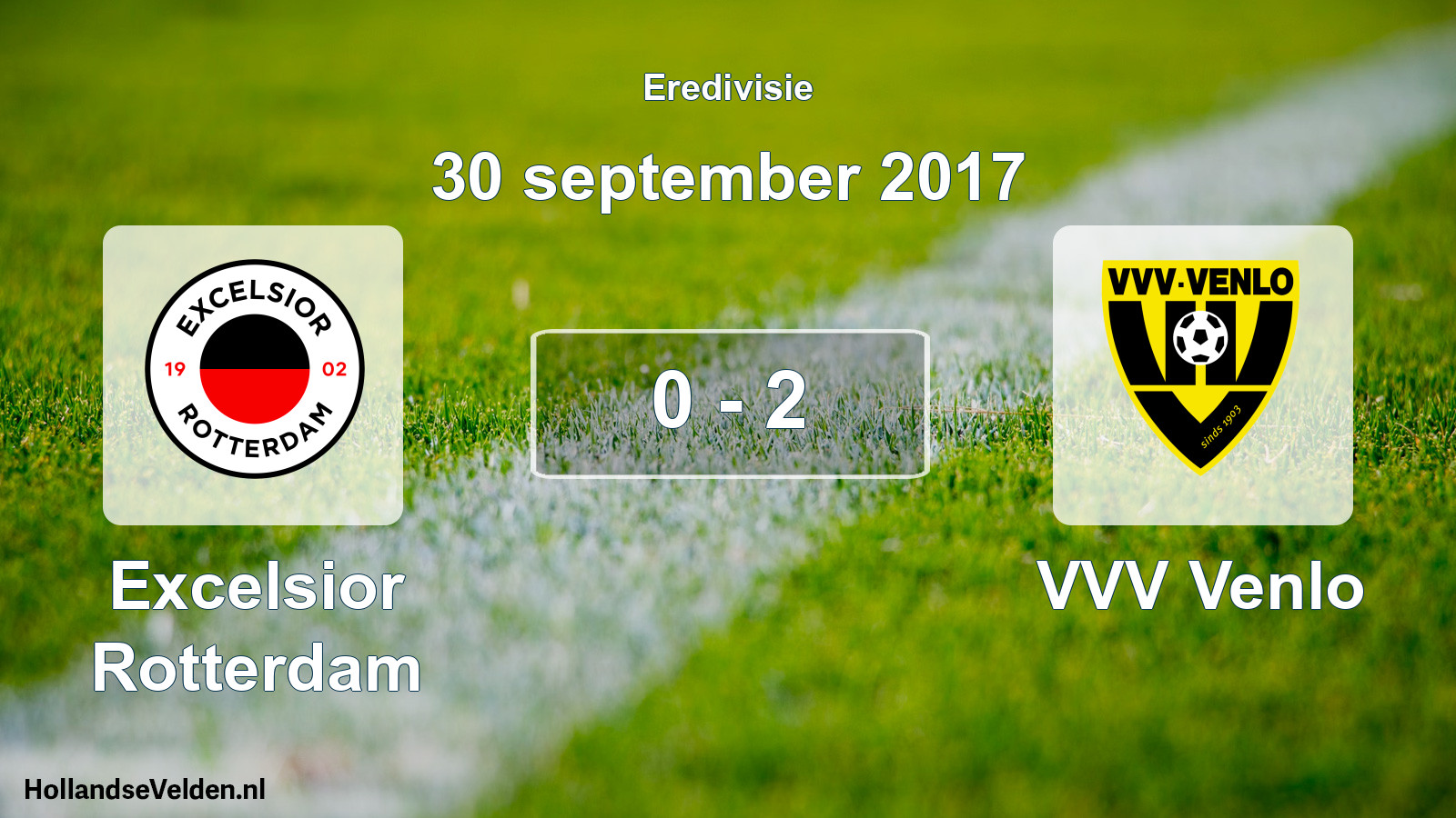 Total number of matches played: Excelsior Rotterdam - VVV Venlo 0 - 2 (30 September 2017)