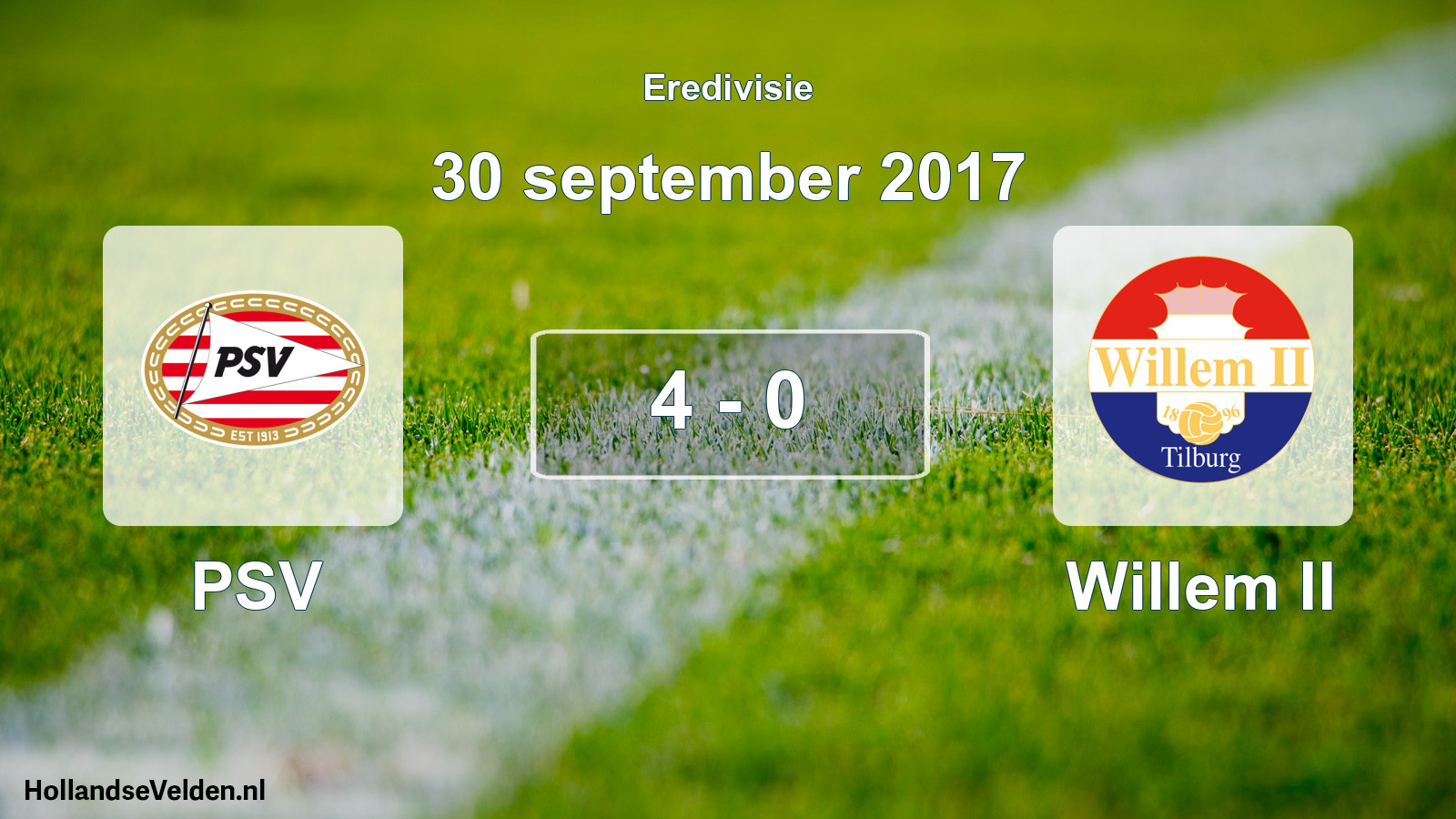 Total number of matches played: PSV - Willem II 4 - 0 (30 September 2017)