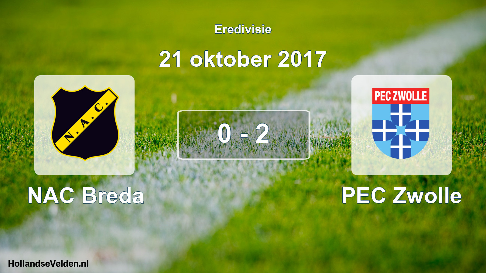 Total number of matches played: NAC Breda - PEC Zwolle 0 - 2 (21 October 2017)