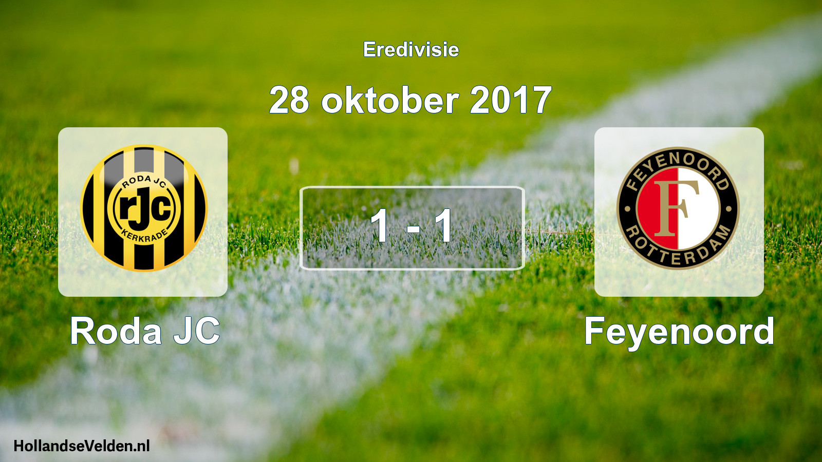 Total number of matches played: Roda JC - Feyenoord 1 - 1 (28 October 2017)