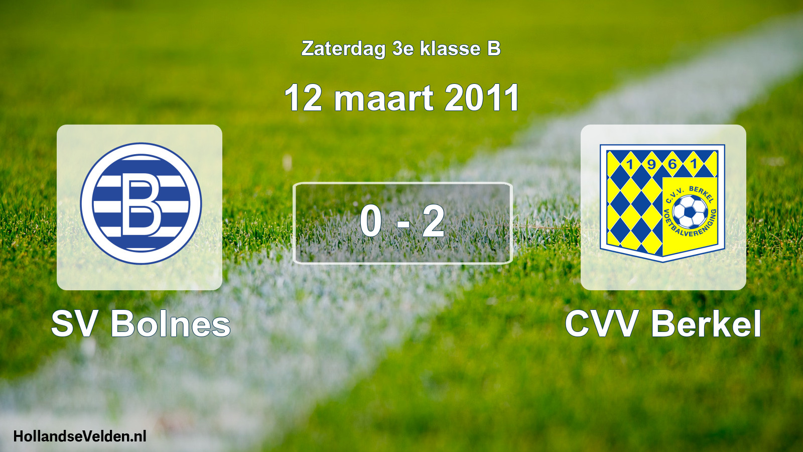 Total number of matches played: SV Bolnes - CVV Berkel 0 - 2 (12 March 2011)