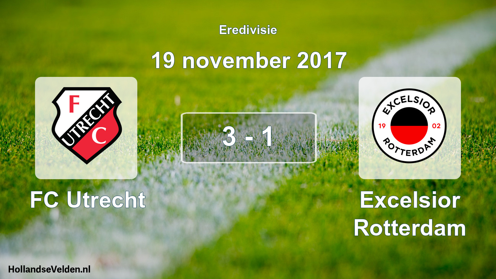 Total number of matches played: FC Utrecht - Excelsior Rotterdam 3 - 1 (19 November 2017)