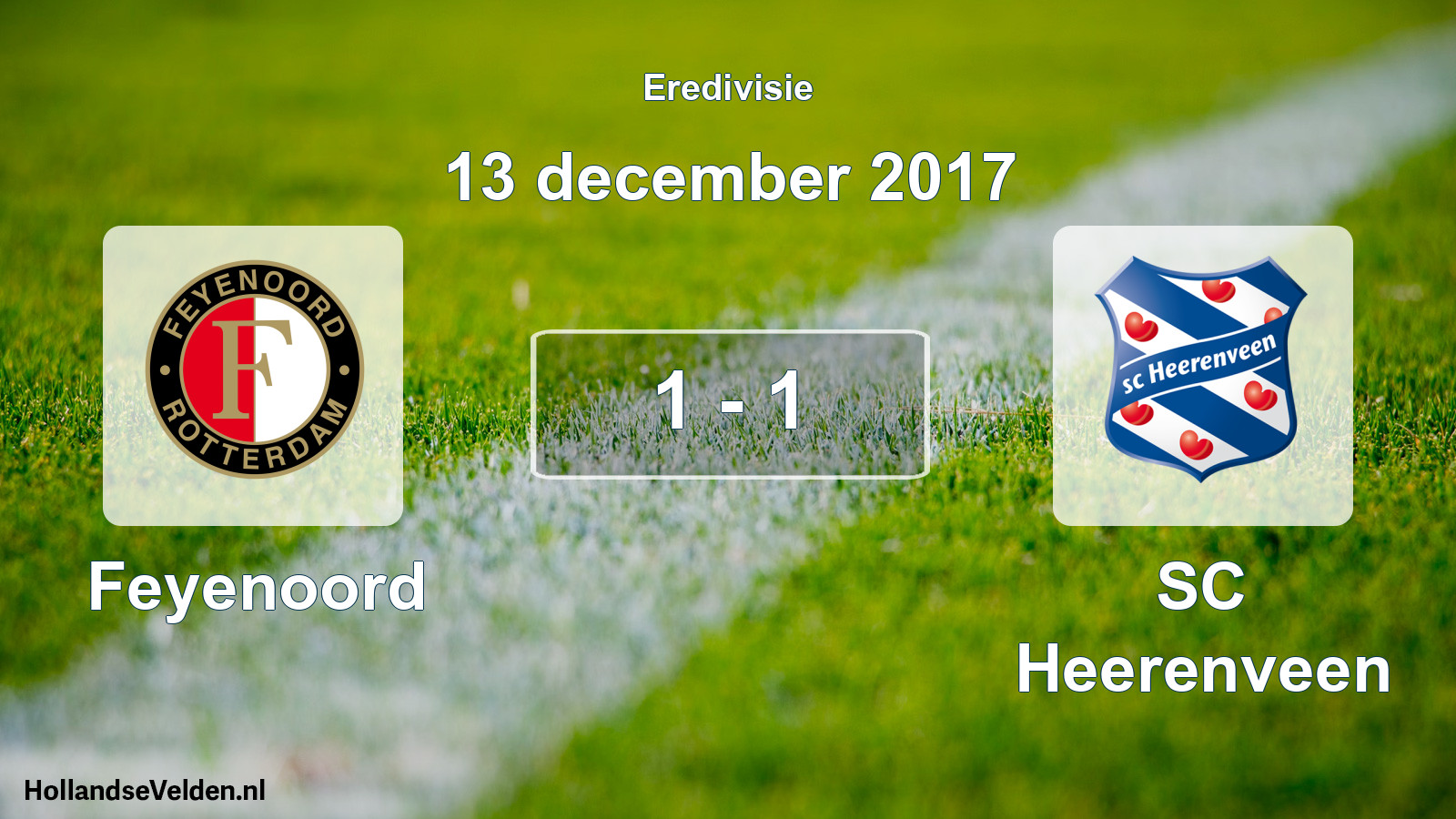 Total number of matches played: Feyenoord - SC Heerenveen 1 - 1 (13 December 2017)