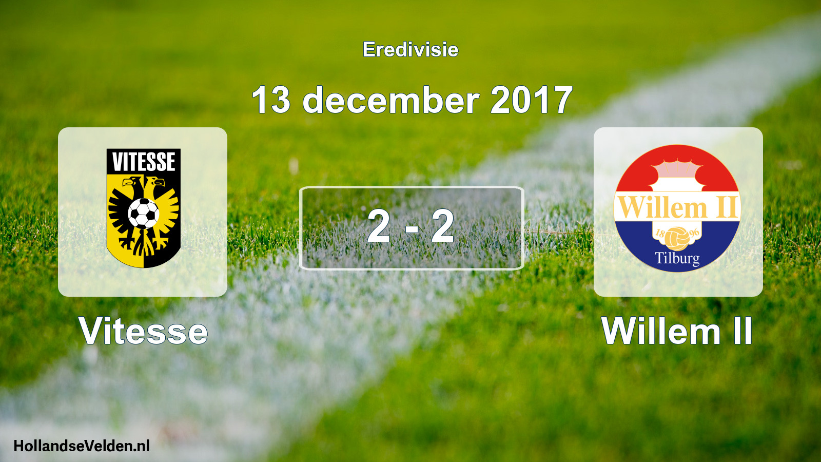 Total number of matches played: Vitesse - Willem II 2 - 2 (13 December 2017)