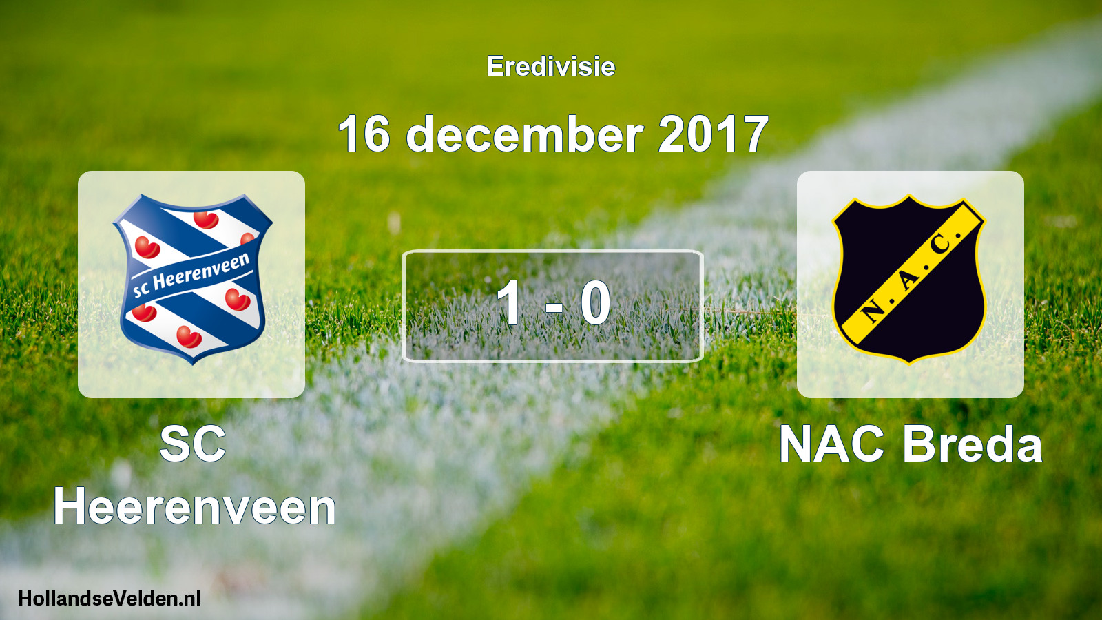 Total number of matches played: SC Heerenveen - NAC Breda 1 - 0 (16 December 2017)