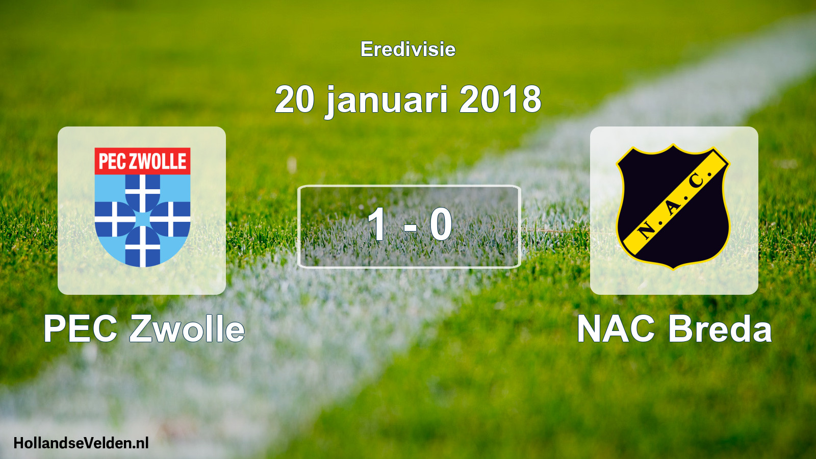 Total number of matches played: PEC Zwolle - NAC Breda 1 - 0 (20 January 2018)