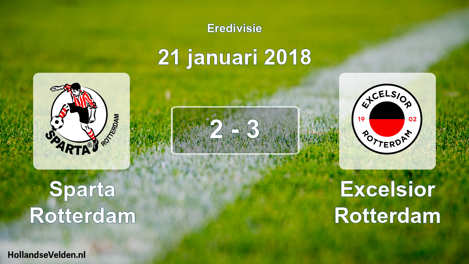 Total number of matches played: Sparta Rotterdam - Excelsior Rotterdam 2 - 3 (21 January 2018)