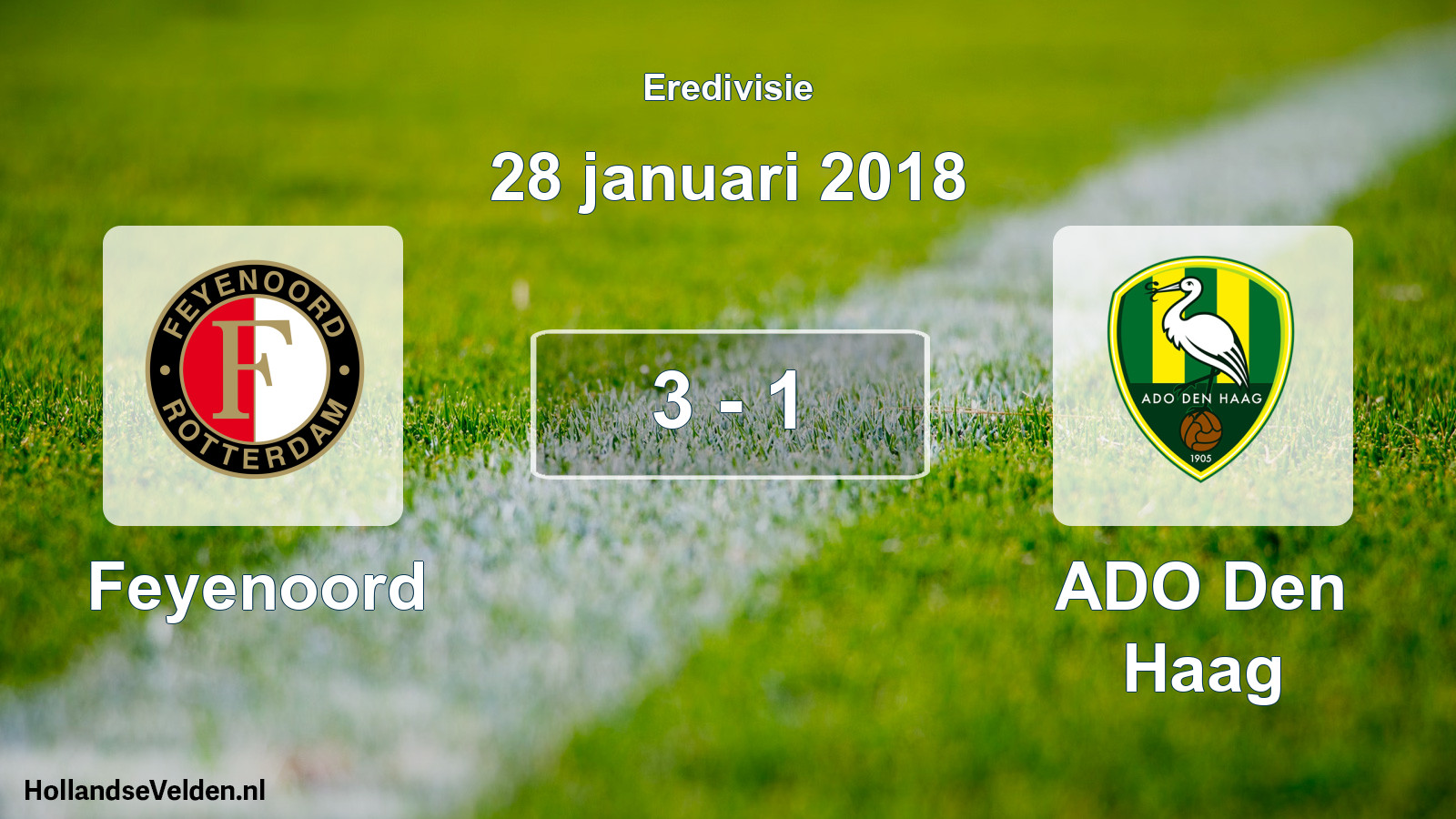 Total number of matches played: Feyenoord - ADO Den Haag 3 - 1 (28 January 2018)