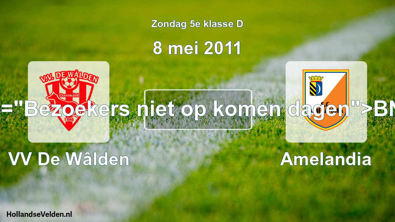 Scheduled Match: VV De Wâlden - Amelandia (8 May 2011)