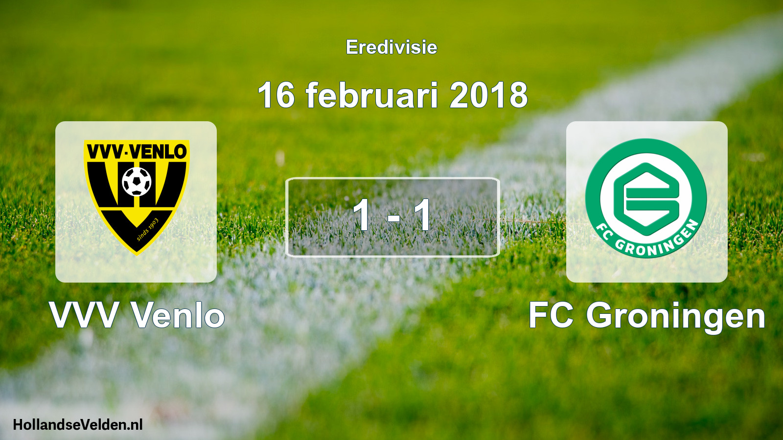 Total number of matches played: VVV Venlo - FC Groningen 1 - 1 (16 February 2018)
