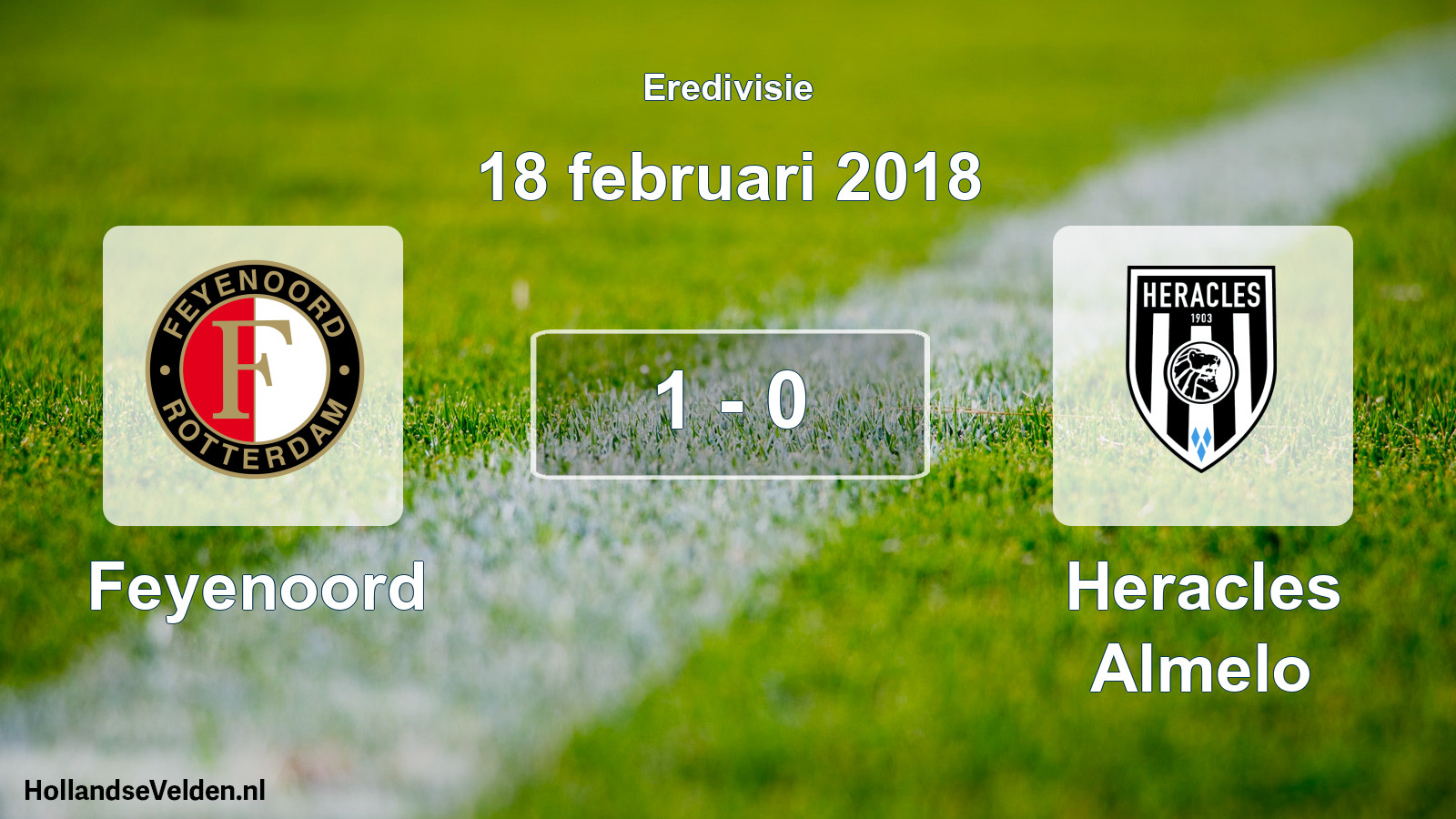 Total number of matches played: Feyenoord - Heracles Almelo 1 - 0 (18 February 2018)