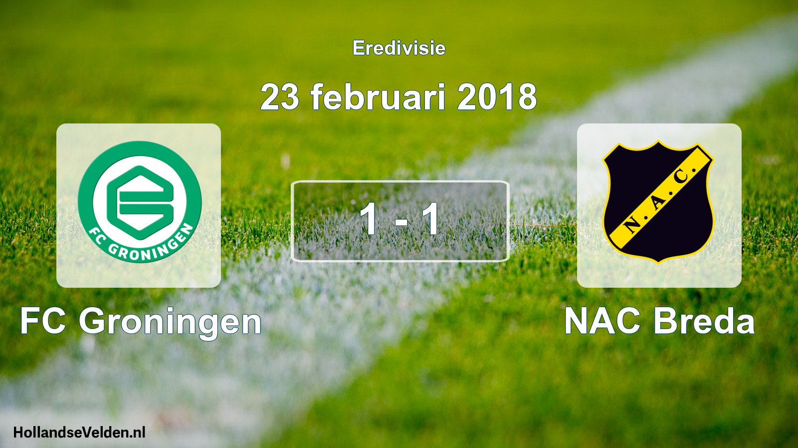 Total number of matches played: FC Groningen - NAC Breda 1 - 1 (23 February 2018)