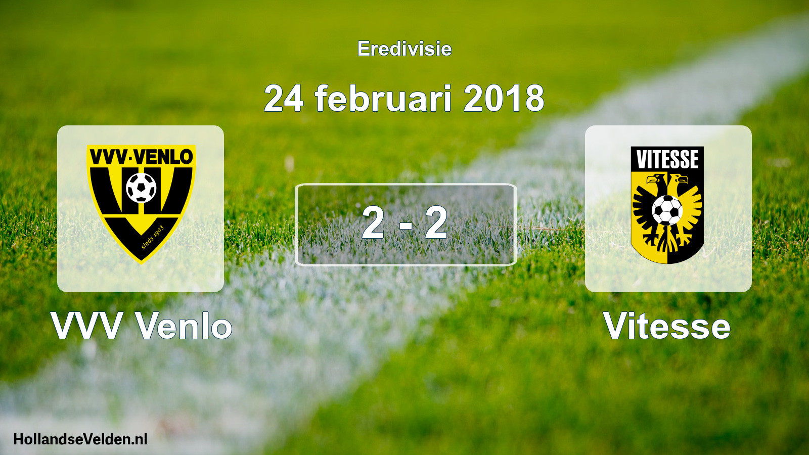 Total number of matches played: VVV Venlo - Vitesse 2 - 2 (24 February 2018)