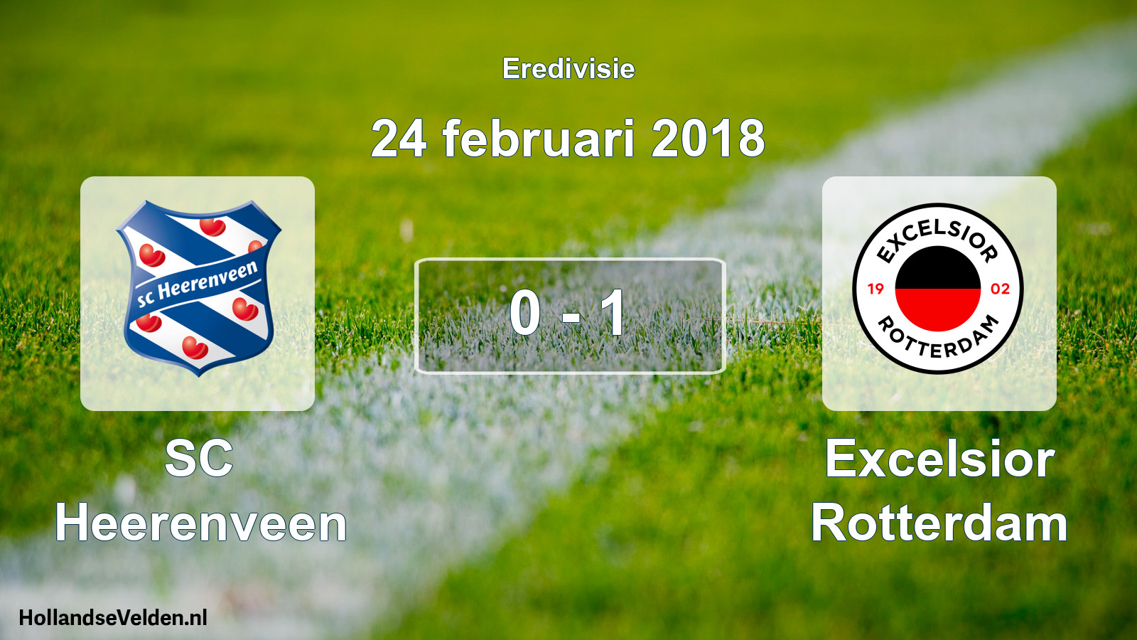 Total number of matches played: SC Heerenveen - Excelsior Rotterdam 0 - 1 (24 February 2018)
