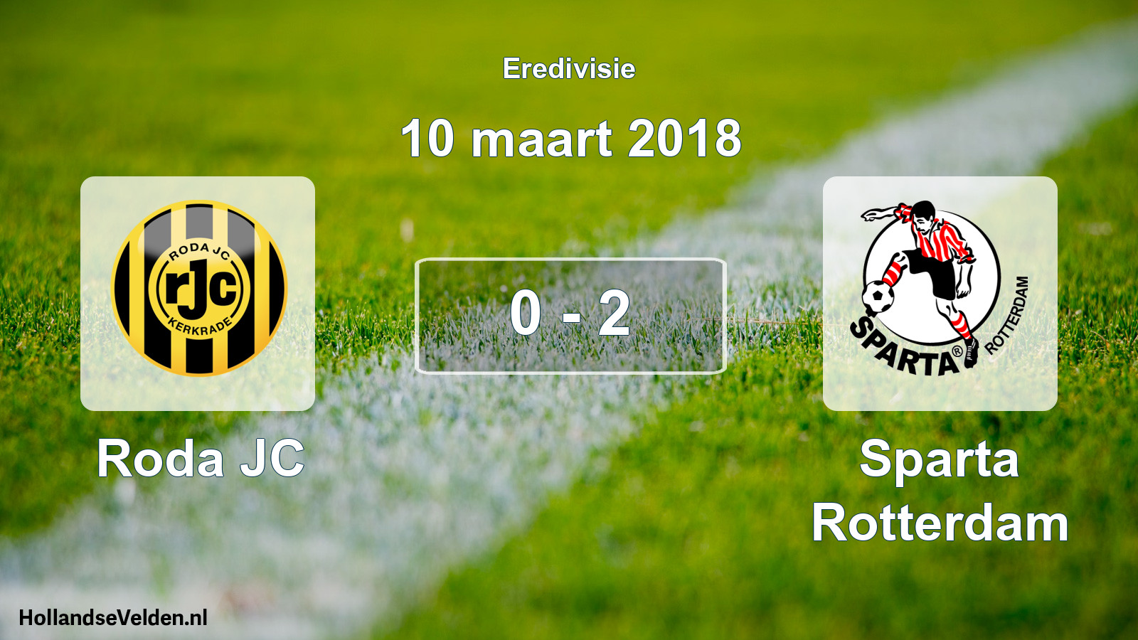 Total number of matches played: Roda JC - Sparta Rotterdam 0 - 2 (10 March 2018)