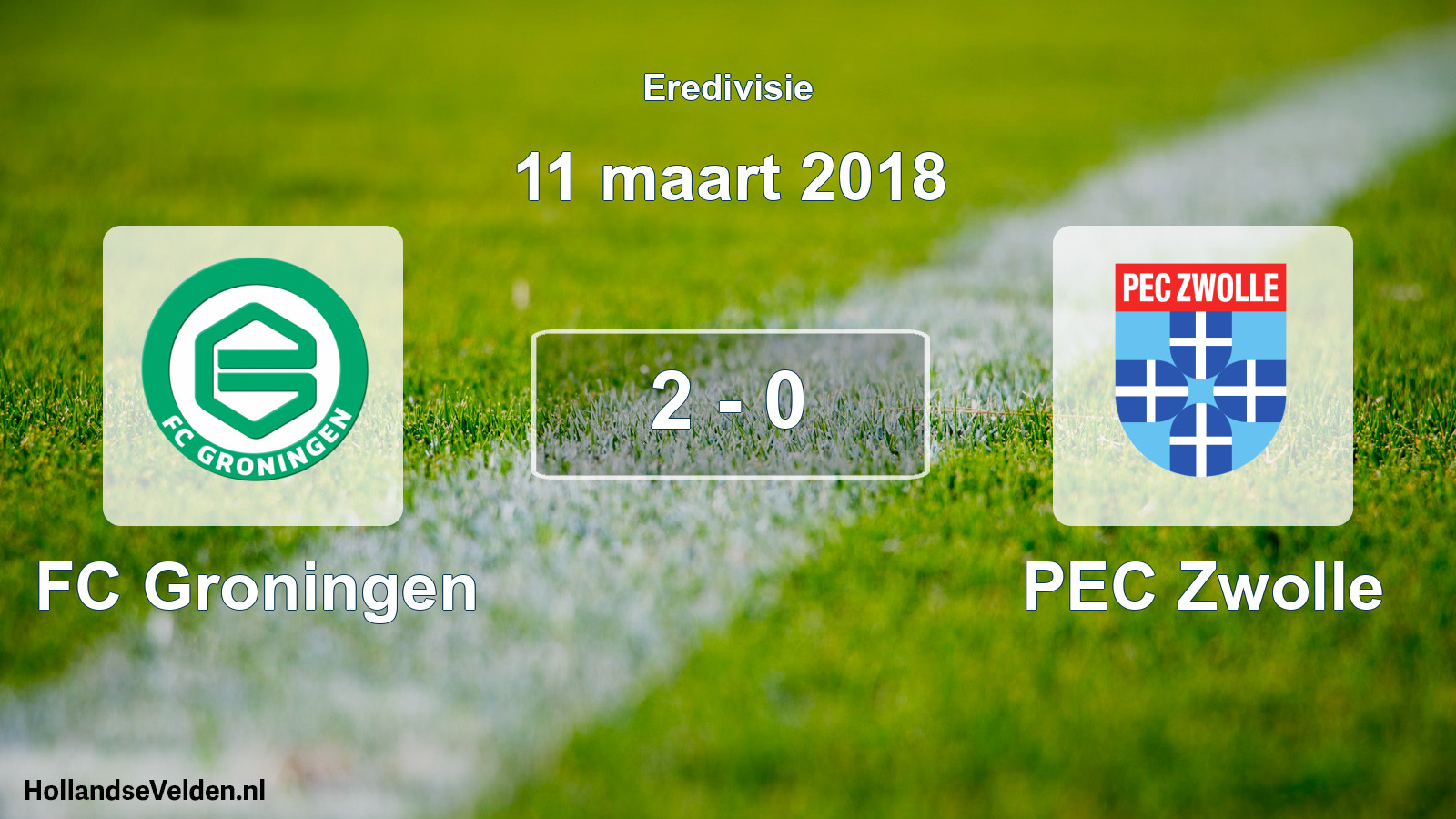 Total number of matches played: FC Groningen - PEC Zwolle 2 - 0 (11 March 2018)