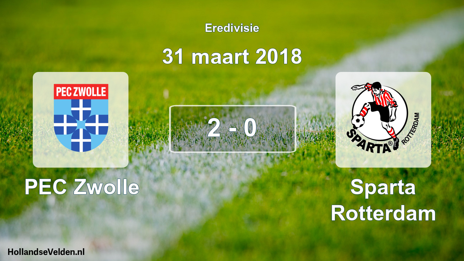 Total number of matches played: PEC Zwolle - Sparta Rotterdam 2 - 0 (31 March 2018)