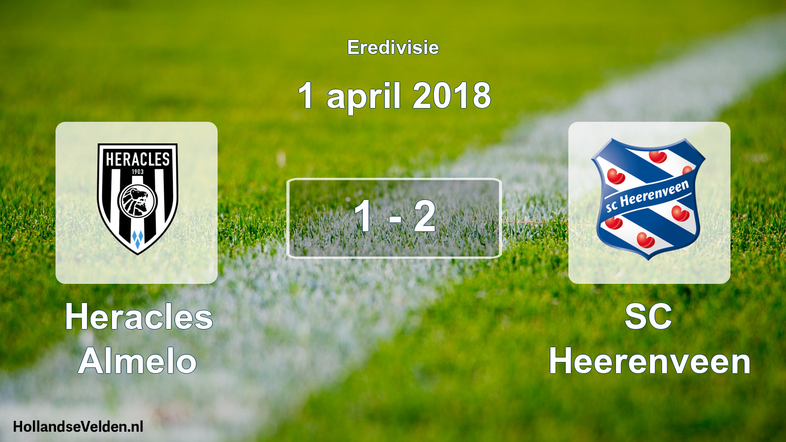 Total number of matches played: Heracles Almelo - SC Heerenveen 1 - 2 (1 April 2018)
