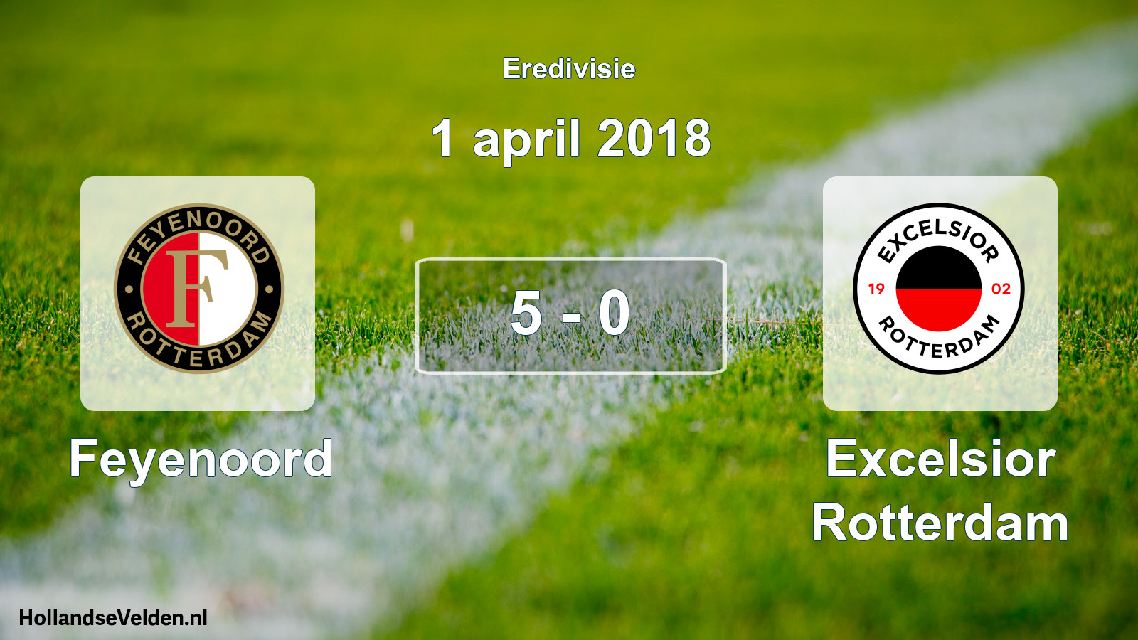 Total number of matches played: Feyenoord - Excelsior Rotterdam 5 - 0 (1 April 2018)