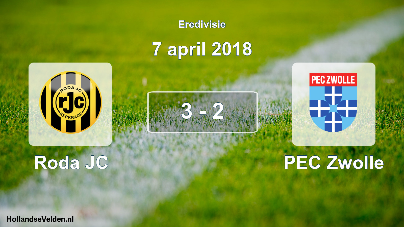 Total number of matches played: Roda JC - PEC Zwolle 3 - 2 (7 April 2018)