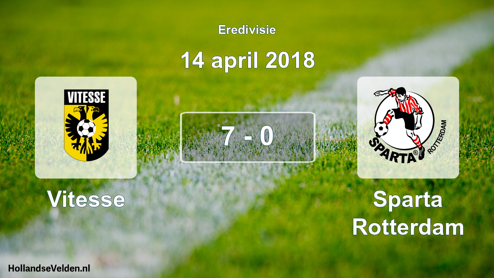 Total number of matches played: Vitesse - Sparta Rotterdam 7 - 0 (14 April 2018)