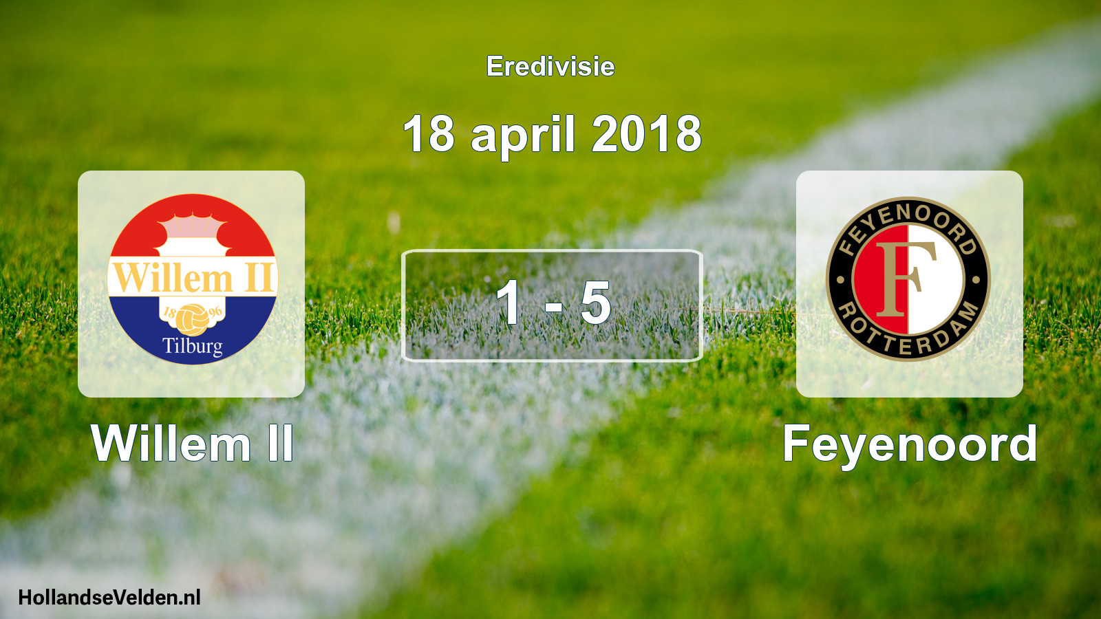 Total number of matches played: Willem II - Feyenoord 1 - 5 (18 April 2018)