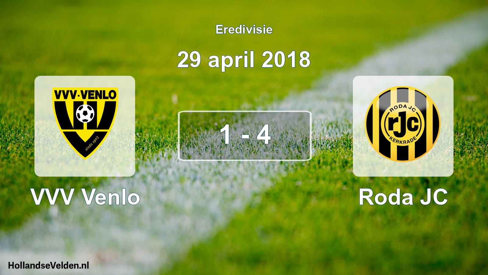 Total number of matches played: VVV Venlo - Roda JC 1 - 4 (29 April 2018)