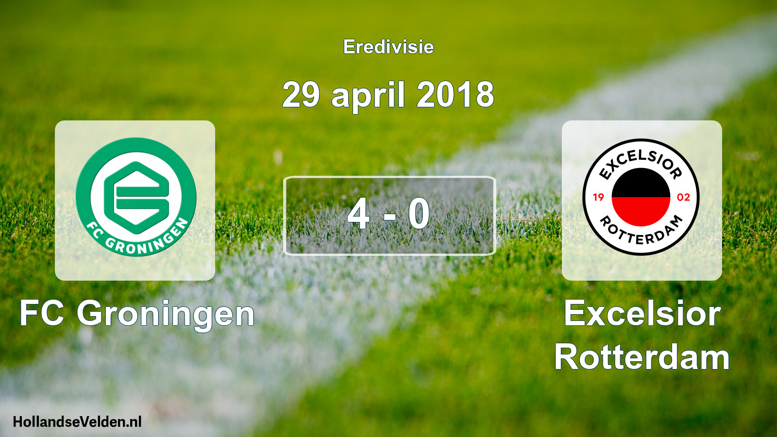 Total number of matches played: FC Groningen - Excelsior Rotterdam 4 - 0 (29 April 2018)