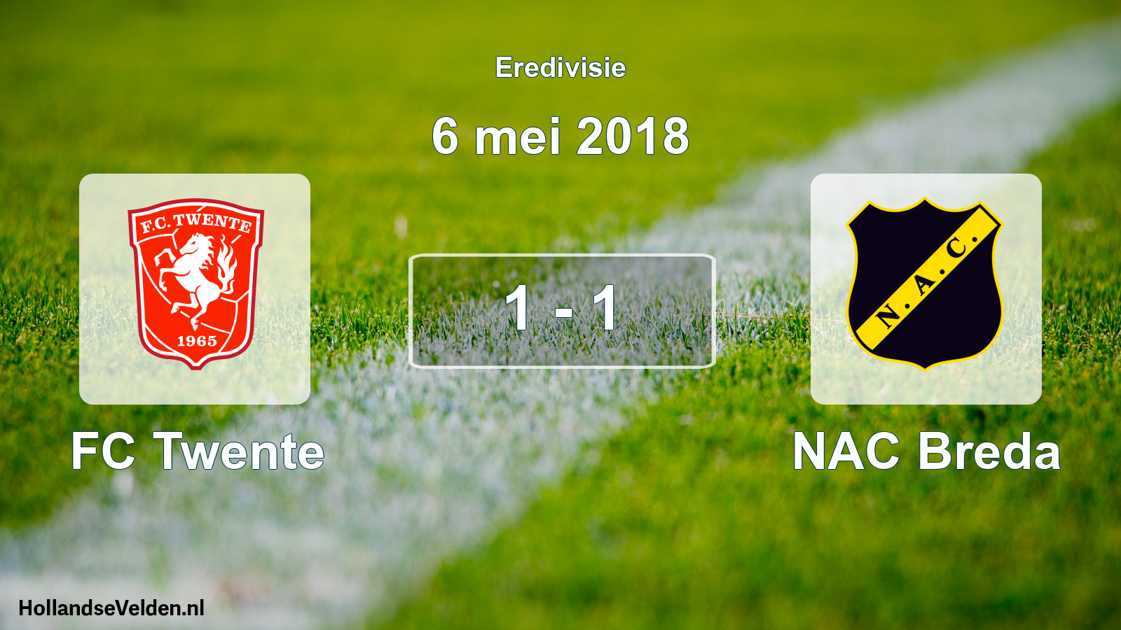 Total number of matches played: FC Twente - NAC Breda 1 - 1 (6 May 2018)