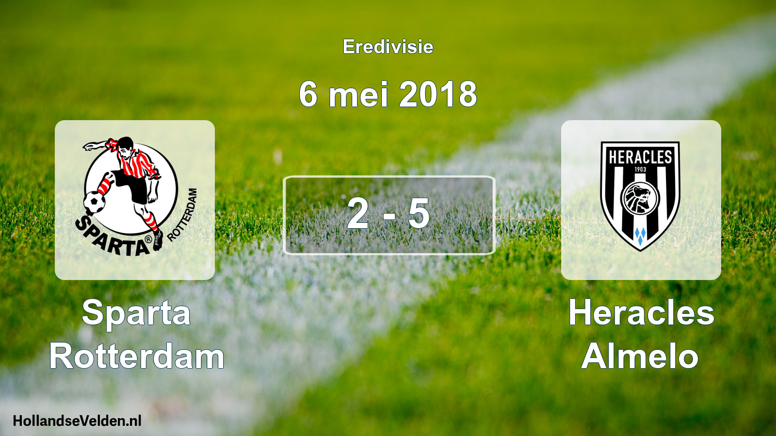 Total number of matches played: Sparta Rotterdam - Heracles Almelo 2 - 5 (6 May 2018)