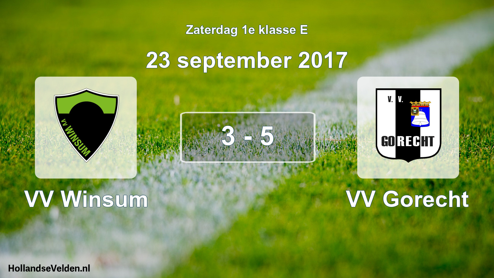 Total number of matches played: VV Winsum - VV Gorecht 3 - 5 (23 September 2017)
