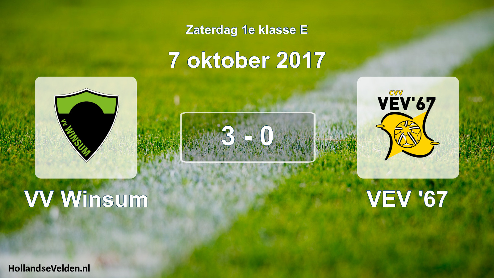 Total number of matches played: VV Winsum - VEV '67 3 - 0 (7 October 2017)