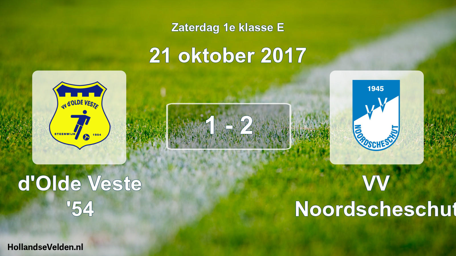 Total number of matches played: d'Olde Veste '54 - VV Noordscheschut 1 - 2 (21 October 2017)