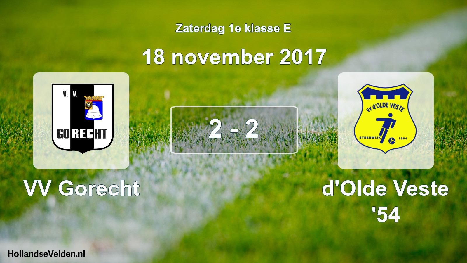Total number of matches played: VV Gorecht - d'Olde Veste '54 2 - 2 (18 November 2017)