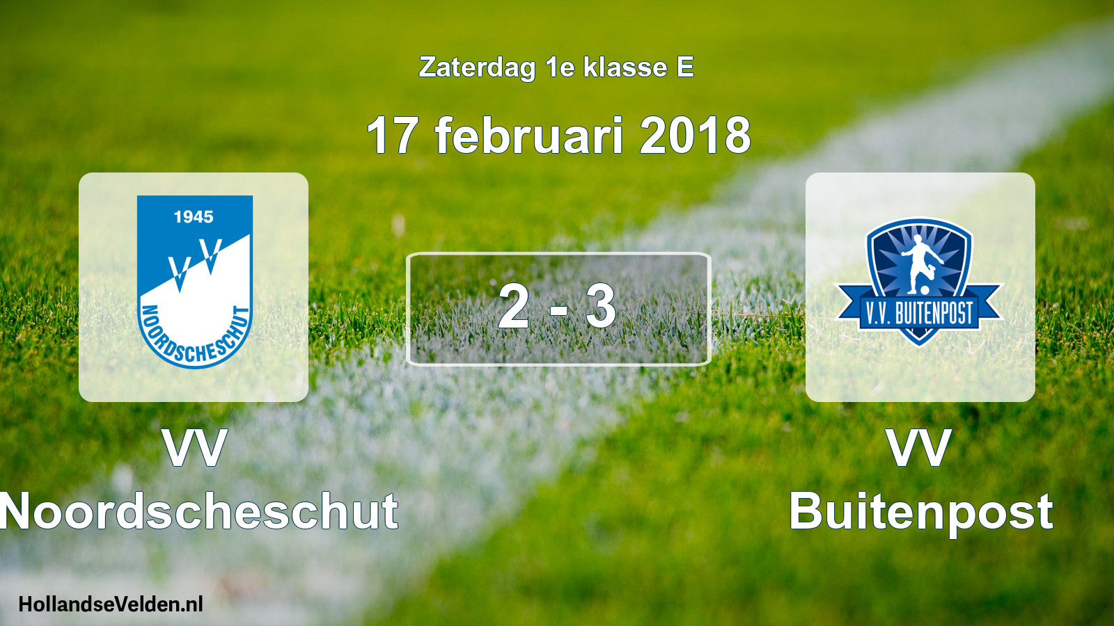 Total number of matches played: VV Noordscheschut - VV Buitenpost 2 - 3 (17 February 2018)