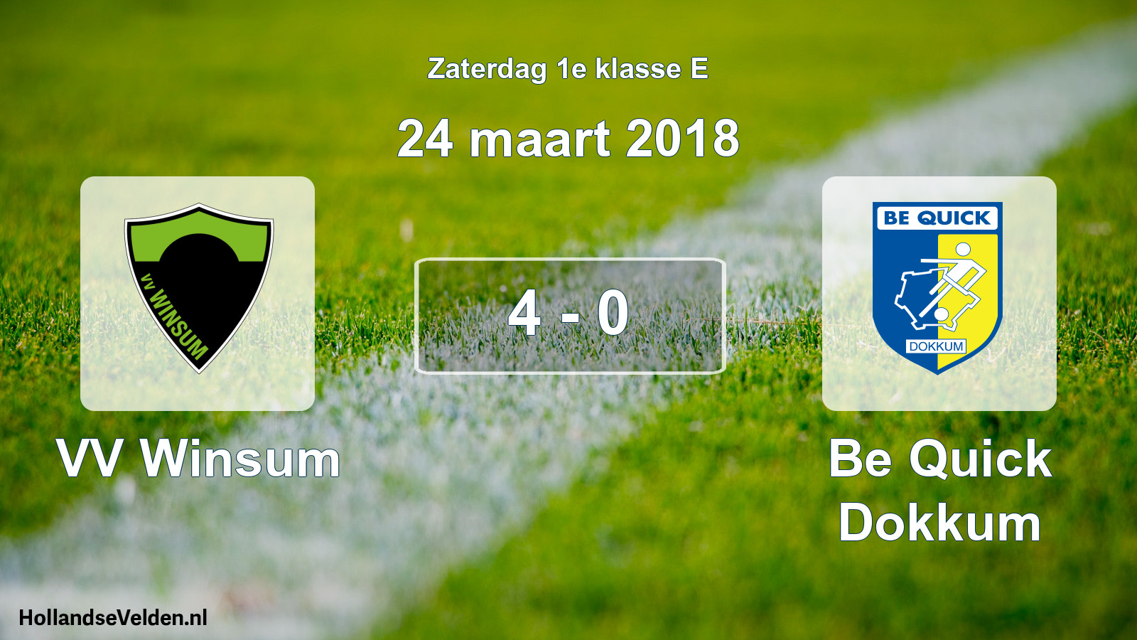 Total number of matches played: VV Winsum - Be Quick Dokkum 4 - 0 (24 March 2018)