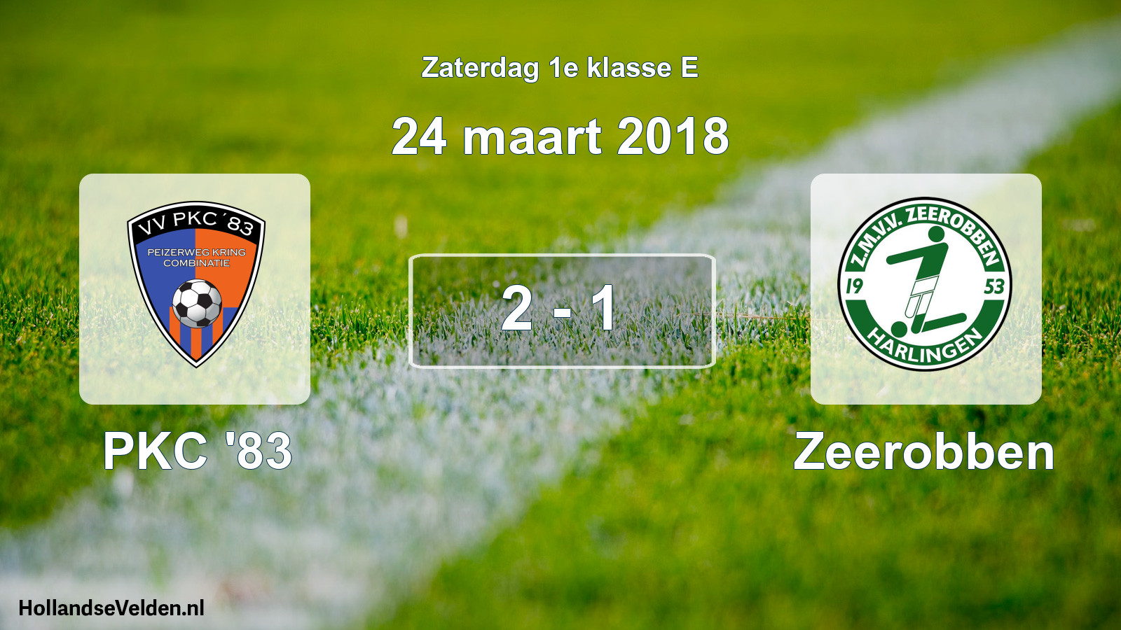 Total number of matches played: PKC '83 - Zeerobben 2 - 1 (24 March 2018)