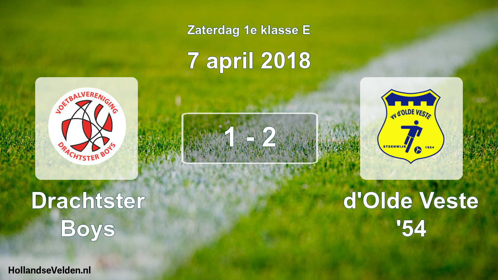 Total number of matches played: Drachtster Boys - d'Olde Veste '54 1 - 2 (7 April 2018)