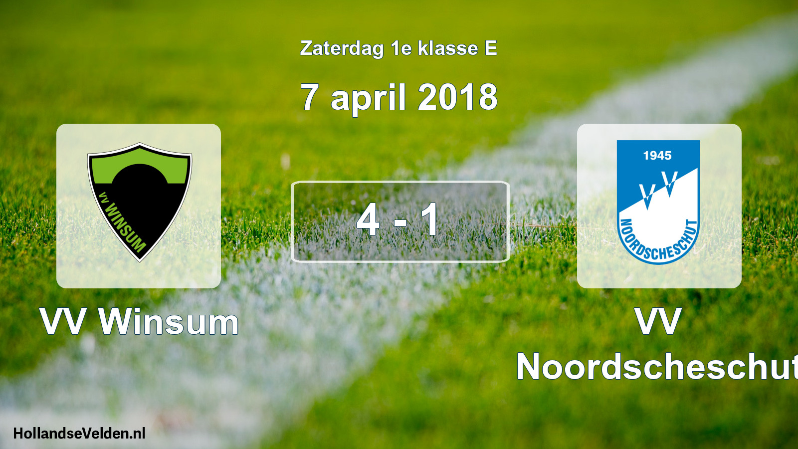 Total number of matches played: VV Winsum - VV Noordscheschut 4 - 1 (7 April 2018)