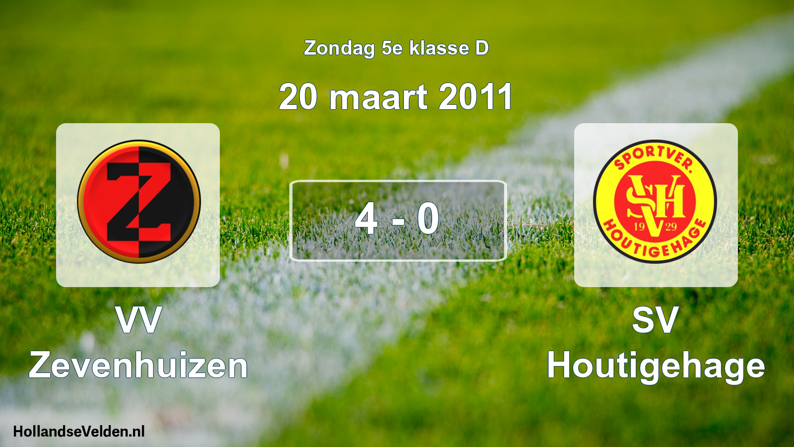 Total number of matches played: VV Zevenhuizen - SV Houtigehage 4 - 0 (20 March 2011)