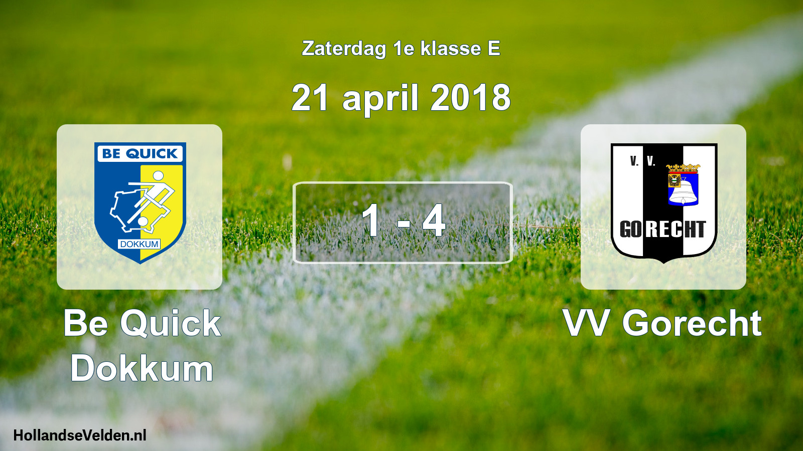 Total number of matches played: Be Quick Dokkum - VV Gorecht 1 - 4 (21 April 2018)