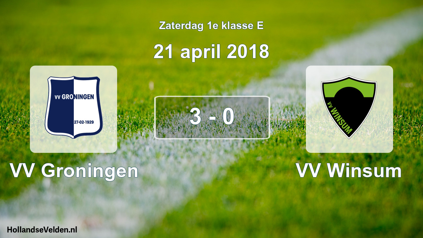 Total number of matches played: VV Groningen - VV Winsum 3 - 0 (21 April 2018)